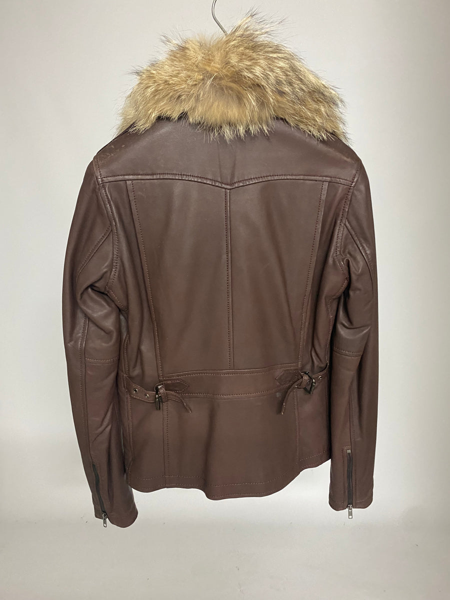 Veste en cuir et fourrure La Canadienne Seconde Main