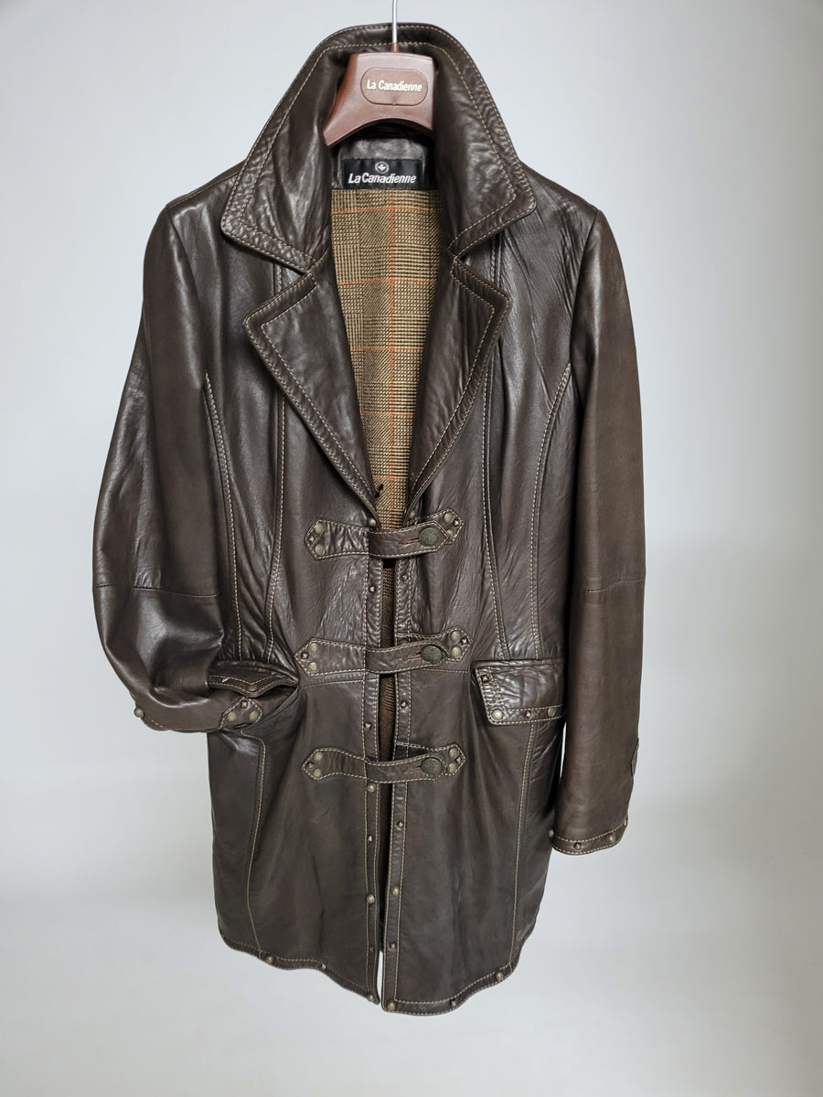 Veste En Cuir Parka Avec Fourrure - Taille 38 à 42 - Occasion En Très Bon état
